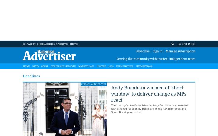 Screenshot of maidenhead-advertiser.co.uk