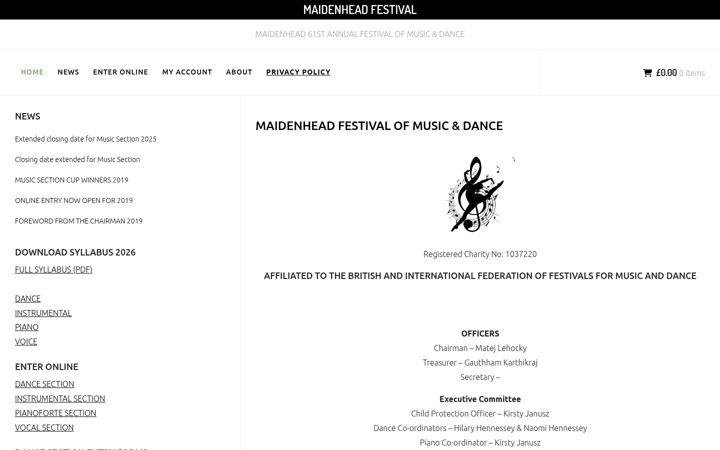 Screenshot of maidenheadfestival.co.uk