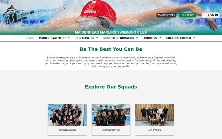Screenshot of maidenheadmarlins.com