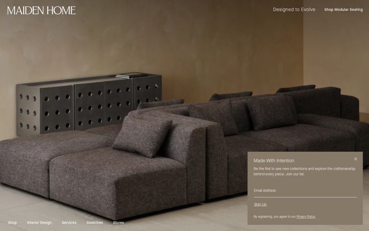 Screenshot of maidenhome.com