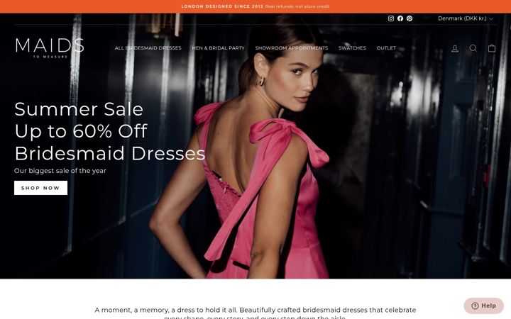 Screenshot of maidstomeasure.com