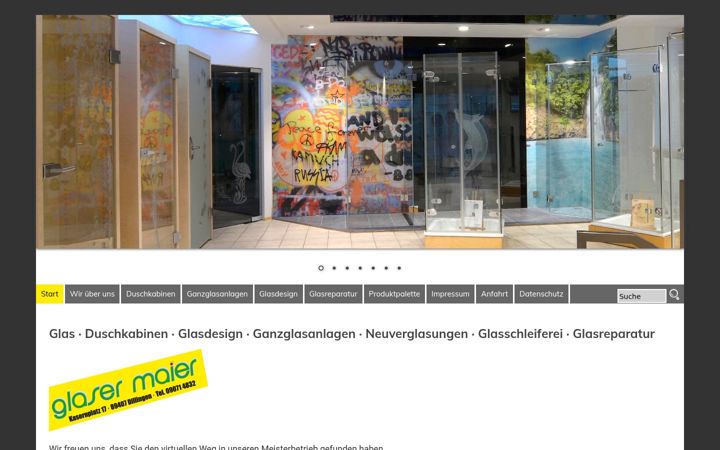 Screenshot of maier-glaserei.de