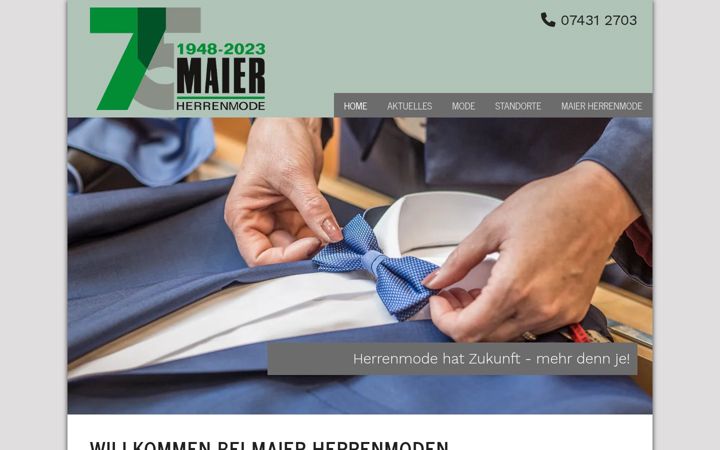 Screenshot of maier-herrenmode.de