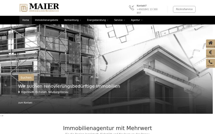 Screenshot of maier-immoservice.de