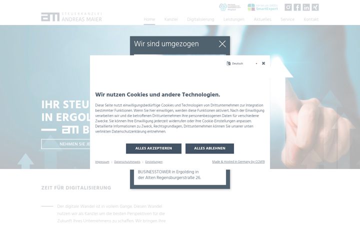 Screenshot of maier-steuerkanzlei.de