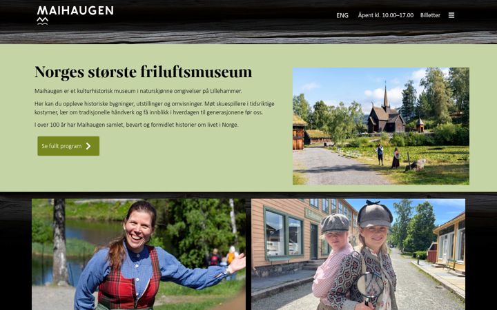Kuvakaappaus sivustosta maihaugen.no