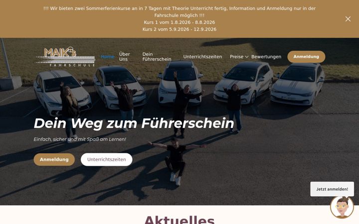 Screenshot of maiks-fahrschule.net