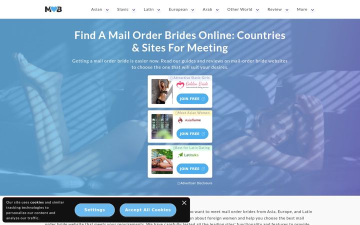 Screenshot of mail-order-bride.com