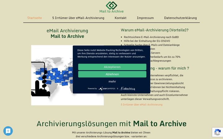 Screenshot of mail-to-archive.de