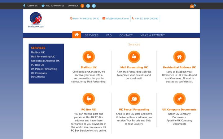 Screenshot of mailboxuk.com