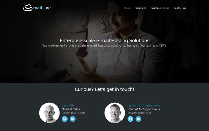 Screenshot of mailcore.net