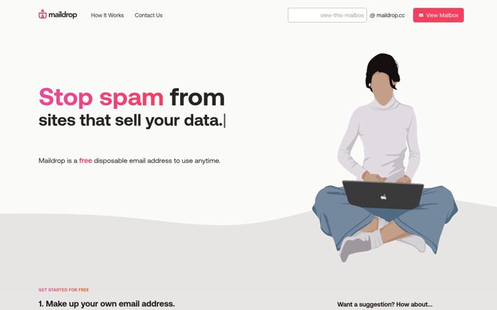 Screenshot of maildrop.cc