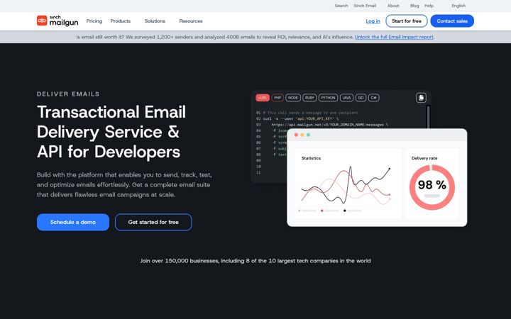 Screenshot stránky mailgun.com