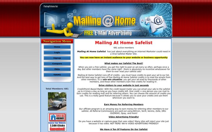 Screenshot of mailingathome.net