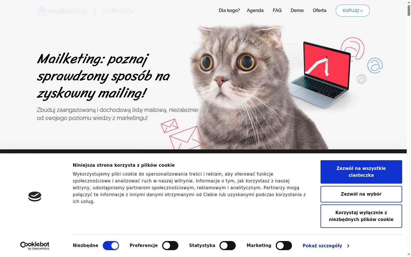 Screenshot del banner di consenso mostrato prima di qualsiasi interazione