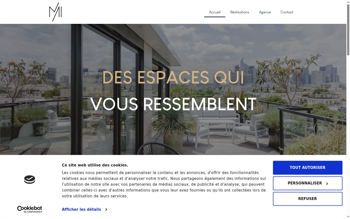 Capture d'écran de la bannière de consentement affichée avant toute interaction