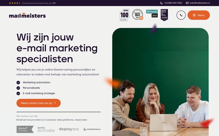 Screenshot of mailmeisters.nl