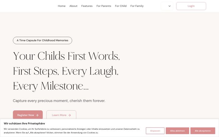 Screenshot of mailmememories.com
