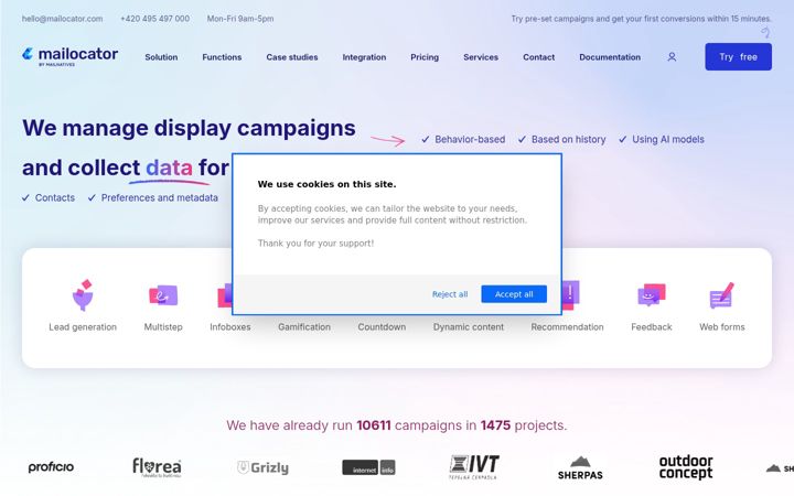 Screenshot of mailocator.com