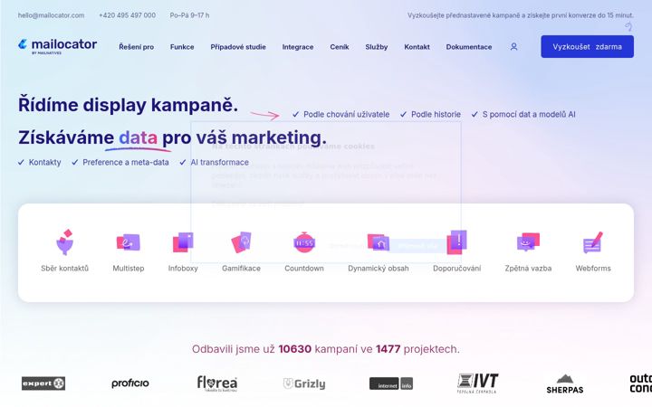 Screenshot of mailocator.cz