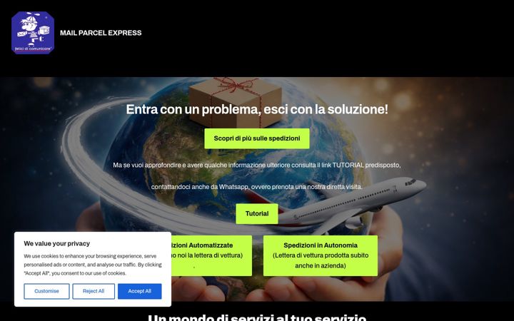 Screenshot of mailparcelexpress.it