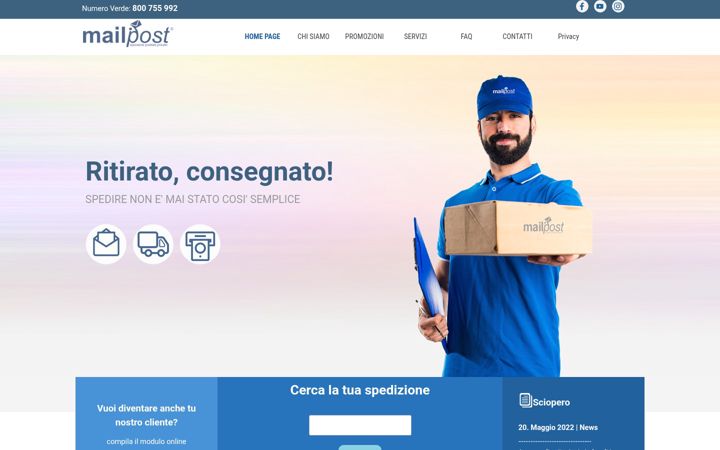 Screenshot of mailpost-italy.it