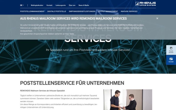Screenshot of mailroom-services.de
