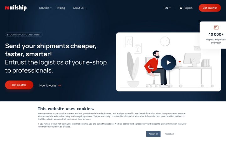 Screenshot of mailship.com