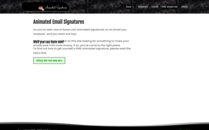 Screenshot of mailsigs.co.uk