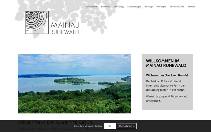 Screenshot of mainau-ruhewald.de