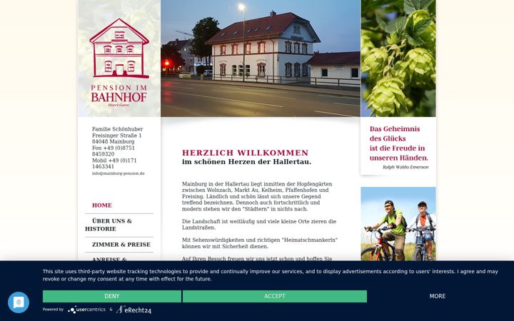 Screenshot of mainburg-pension.de