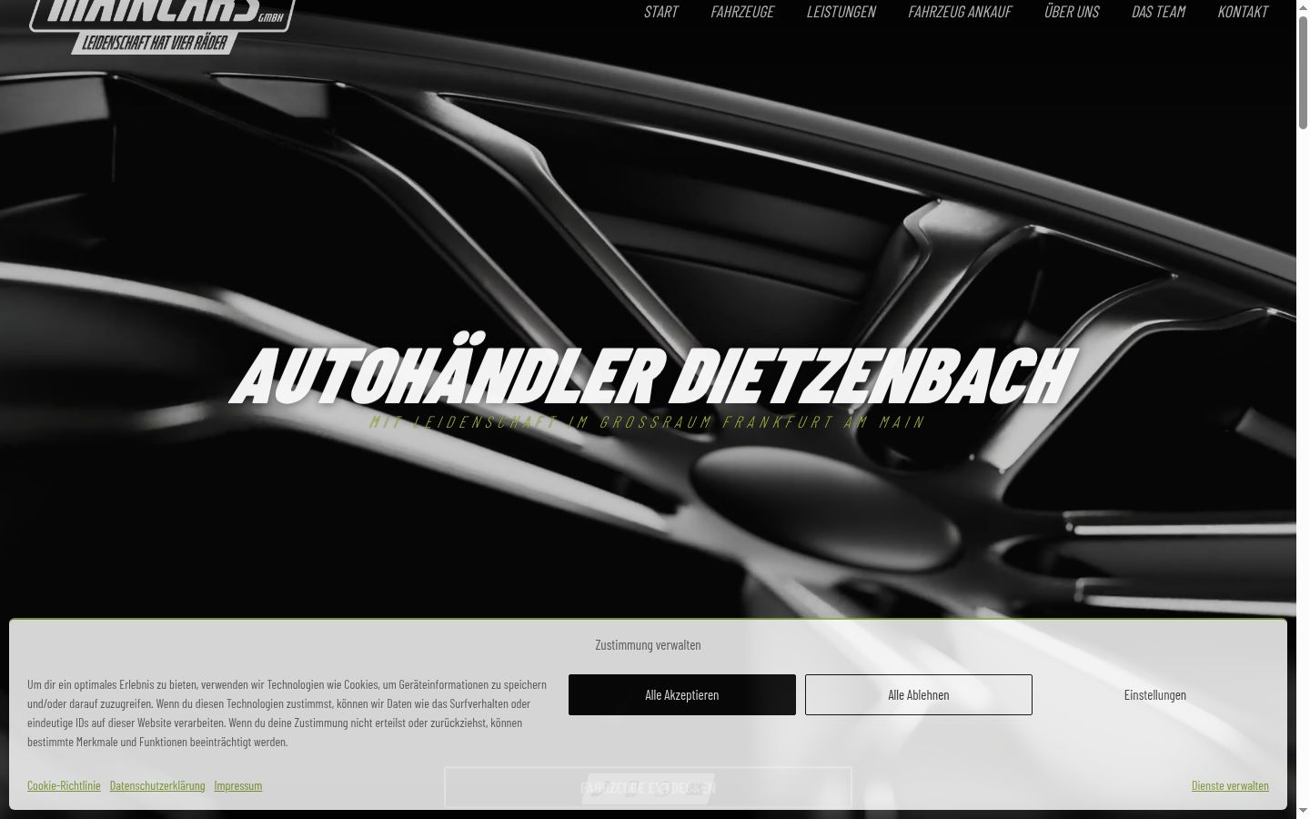 Screenshot del banner di consenso mostrato prima di qualsiasi interazione