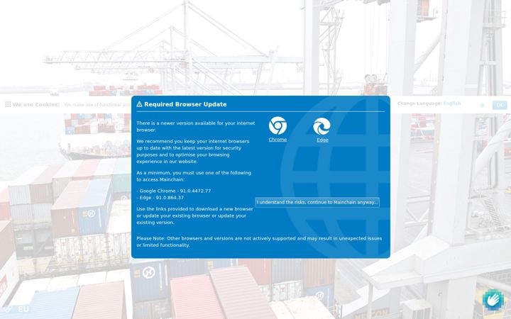 Screenshot von mainchain.net