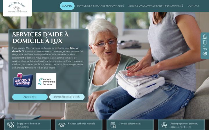 Screenshot of maindanslamain71.fr