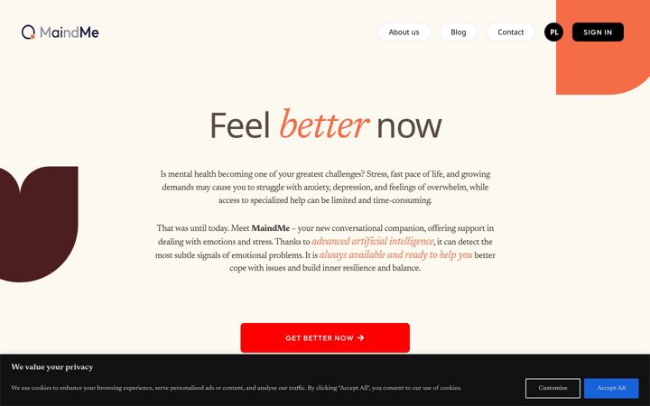 Screenshot of maindme.com