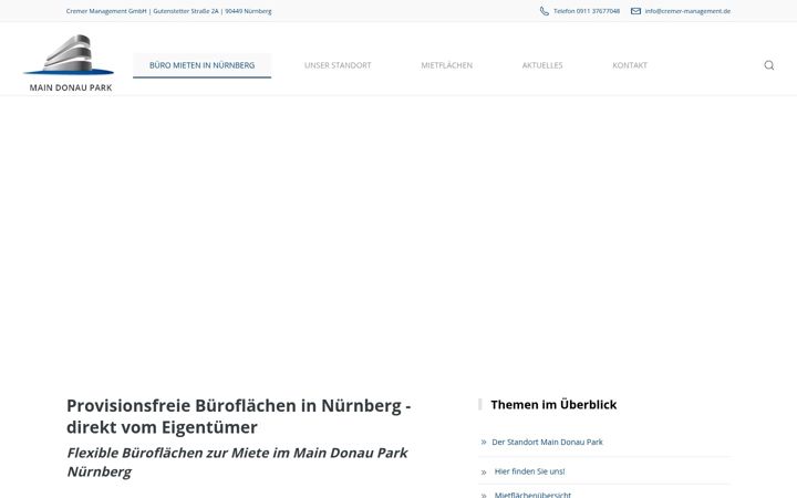 Screenshot of maindonaupark.de