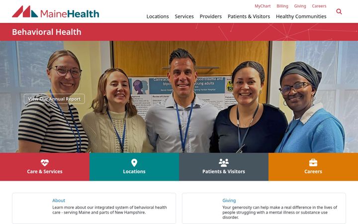Screenshot of mainebehavioralhealthcare.org