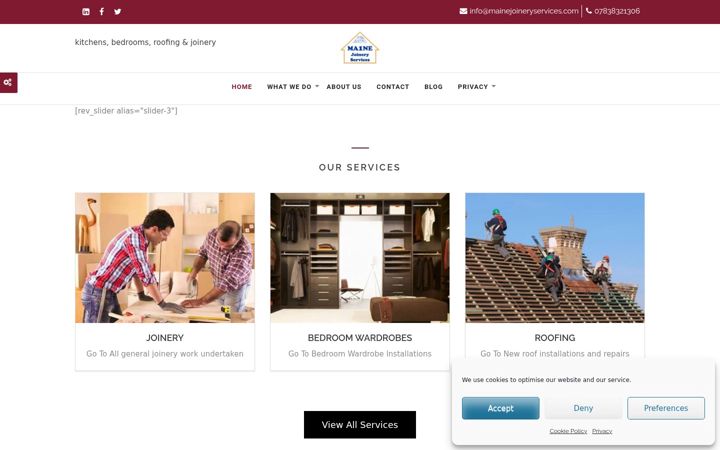 Screenshot of mainejoineryservices.com
