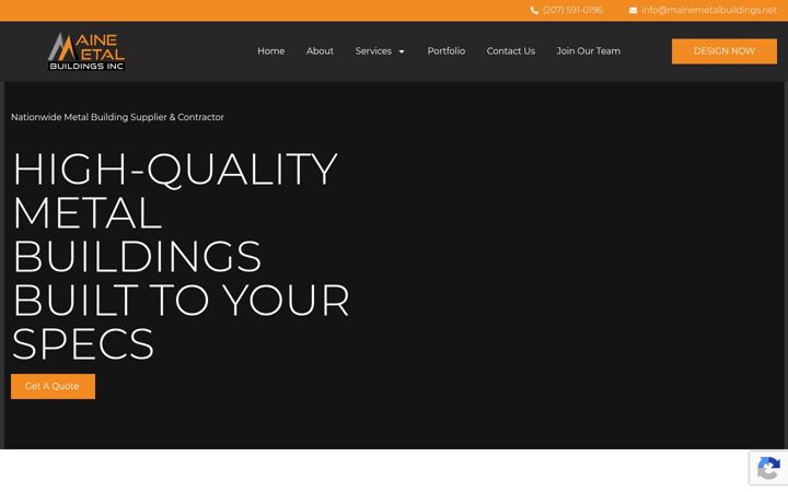 Screenshot of mainemetalbuildingsinc.com