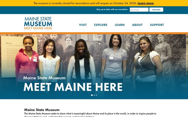 Screenshot of mainestatemuseum.org