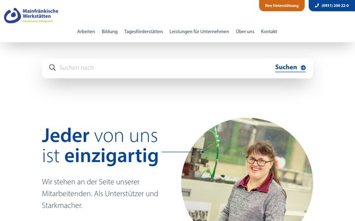 Screenshot of mainfraenkische-werkstaetten.de