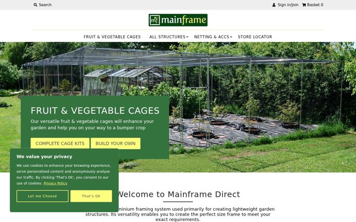 Screenshot of mainframedirect.co.uk