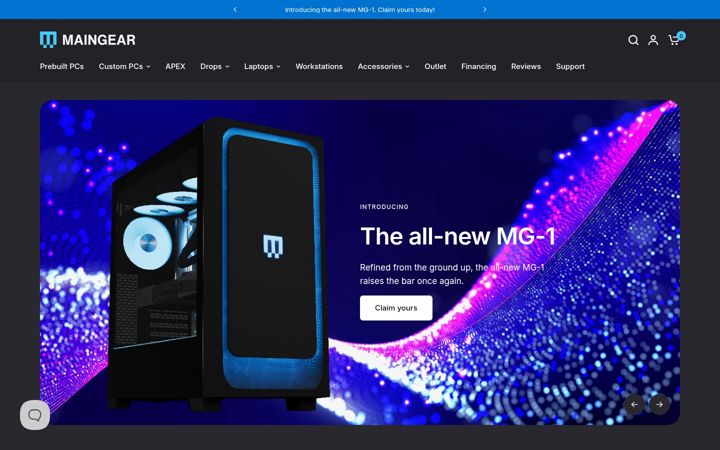 Kuvakaappaus sivustosta maingear.com