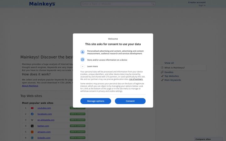 Screenshot di mainkeys.net