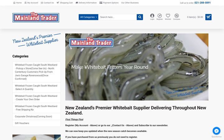 Screenshot of mainlandtrader.co.nz