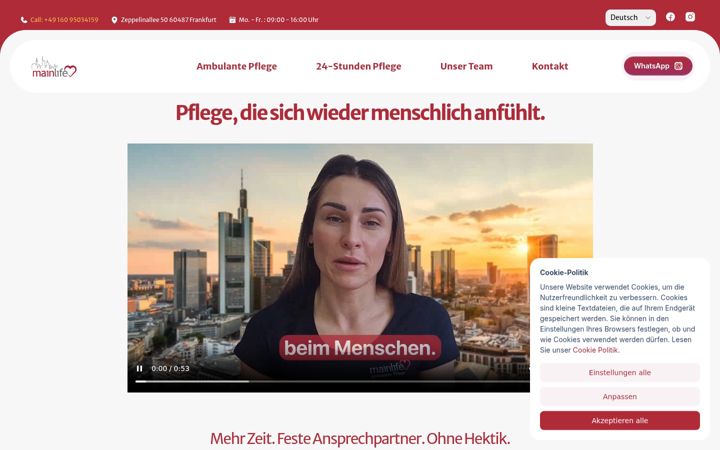 Screenshot of mainlife-frankfurt.de