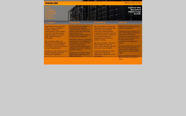 Screenshot of mainline.co.uk