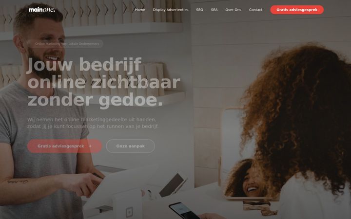 Screenshot of mainone.nl