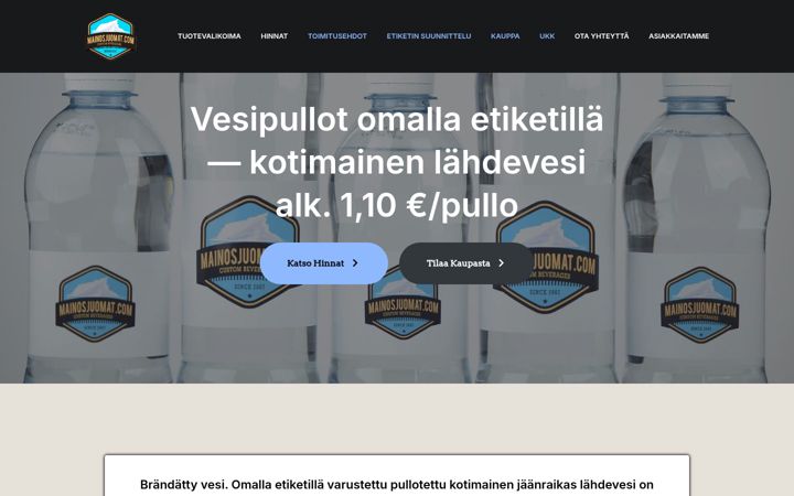 Screenshot of mainosjuomat.com
