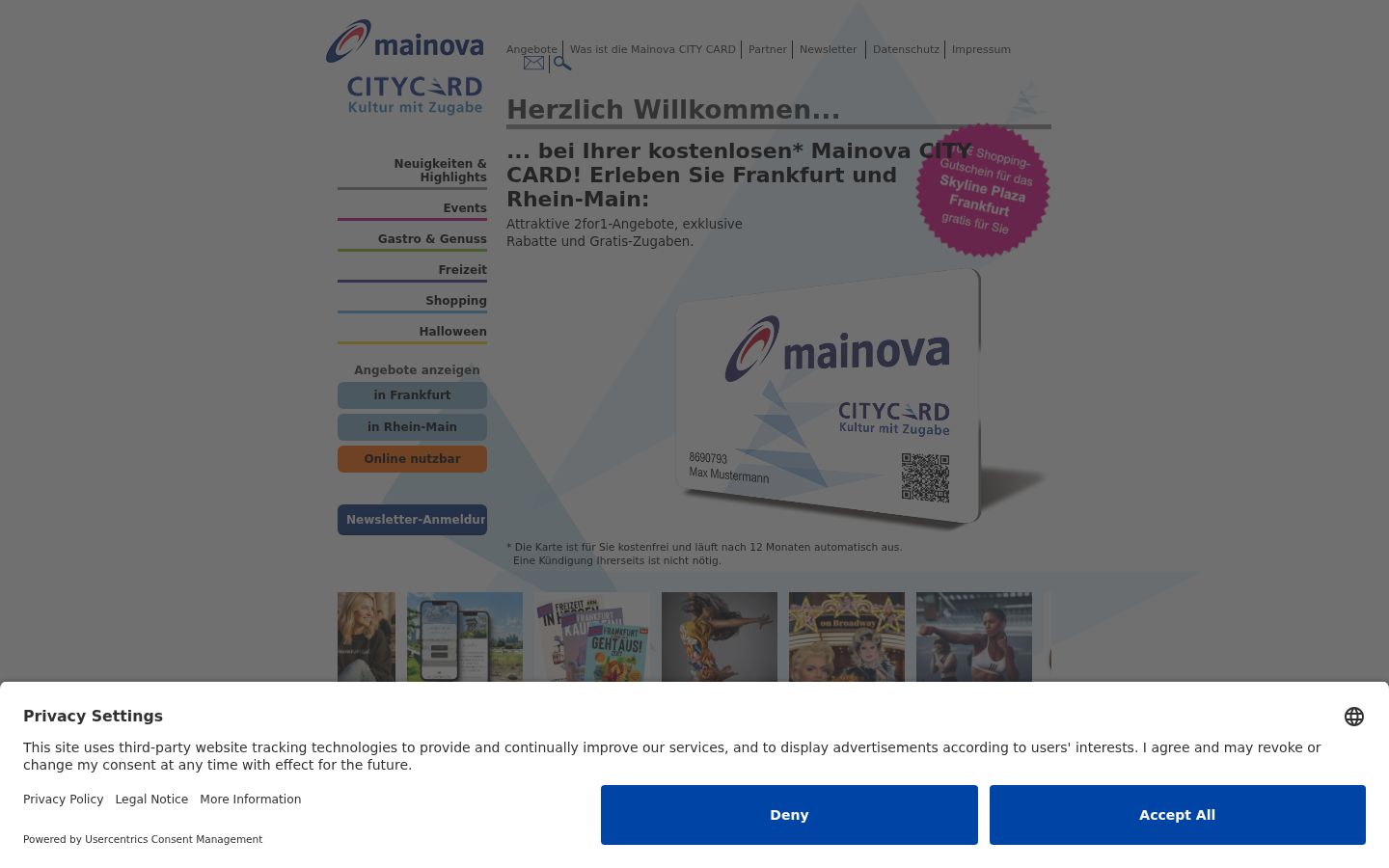 Snímka obrazovky banera súhlasu zobrazeného pred akoukoľvek interakciou